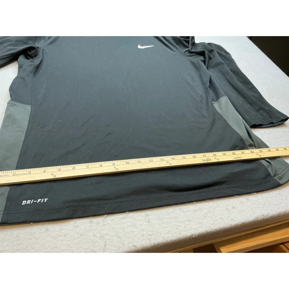 Nike Dri-FIT‎ Long Sleeve Shirt Black Grey Performance Training XXL 677538-010